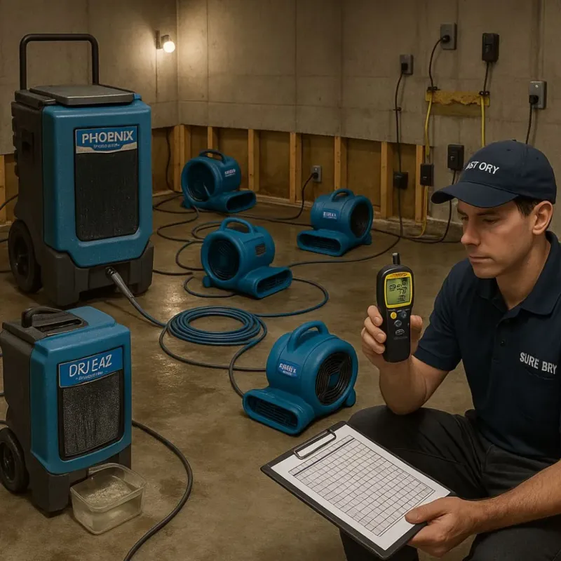 Structural Drying and Dehumidification process in Fairfield, CA